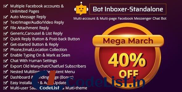 Bot Inboxer – Standalone v2.4.1 – Multi-account & Multi-page Messenger Chat Bot for Facebook – nulled