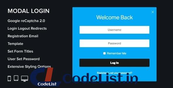 Modal Login v2.0.5 – Register Forgotten WordPress Plugin