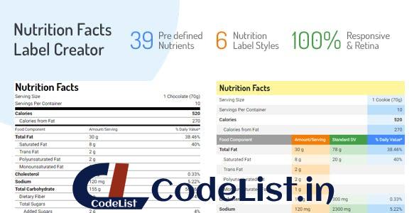 Nutrition Facts Label Creator v1.2.0