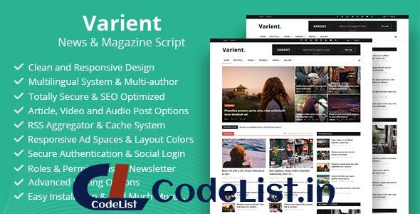 Varient v1.6.3 – News & Magazine Script – nulled