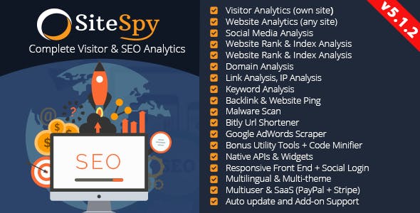 SiteSpy v5.1.2 – The Most Complete Visitor Analytics & SEO Tools – nulled