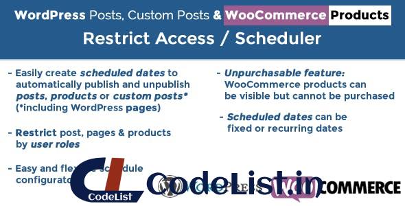 Post & Products Scheduler / Restrict Access v5.5