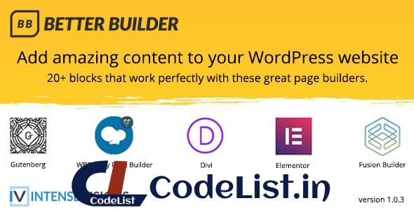 Better Builder v1.0.3 – Addon for Page Builders