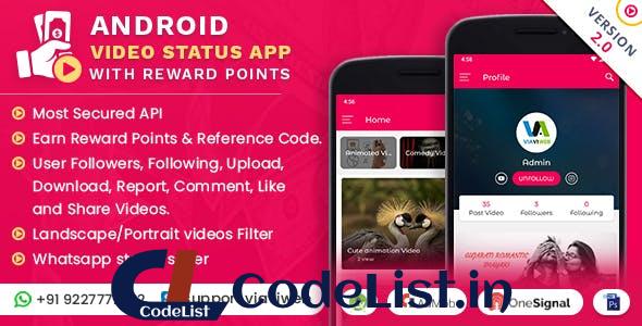 Android Video Status App With Reward Points (WA Status Saver) v2.0