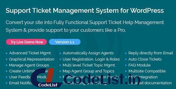 Support Ticket Management System for WordPress v1.9