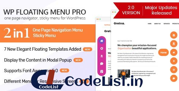 WP Floating Menu Pro v2.1.3 – One page navigator, sticky menu for WordPress