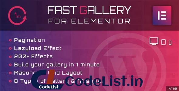 Fast Gallery for Elementor v1.0 – WordPress Plugin