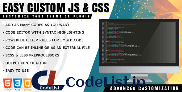 Easy Custom JS and CSS v1.1.2 – Extra Customization for WordPress