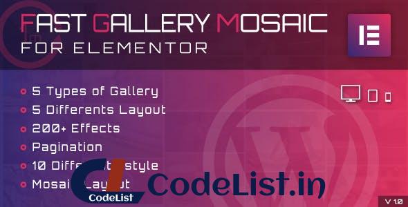 Fast Gallery Mosaic for Elementor v1.0 – WordPress Plugin