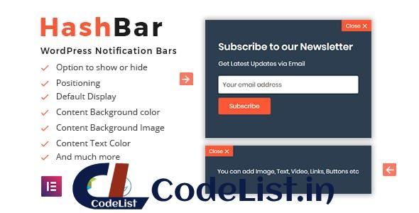 HashBar Pro v1.3.1 – WordPress Notification Bar