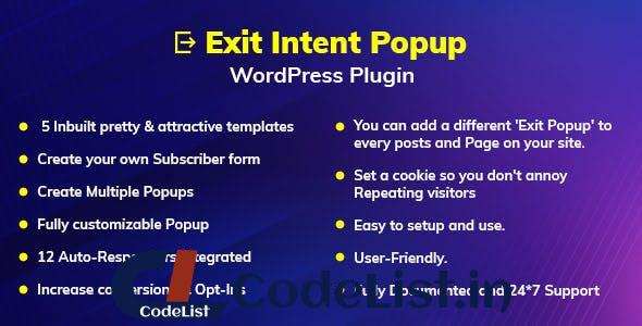 Exit Intent v1.0.0 – Popup WordPress Plugin