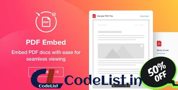 PDF Embed v1.0.1 – WordPress PDF Viewer plugin