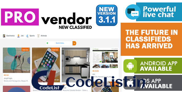 ProVendor v3.1.0 – New Model Classified – Desktop – Android – IOS