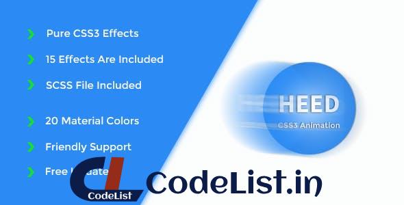 Heed – Pure CSS3 Animation Effects