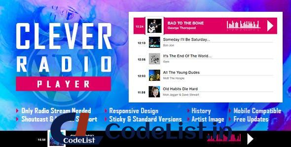 CLEVER v2.2.2 – HTML5 Radio Player With History – Shoutcast and Icecast – WordPress Plugin