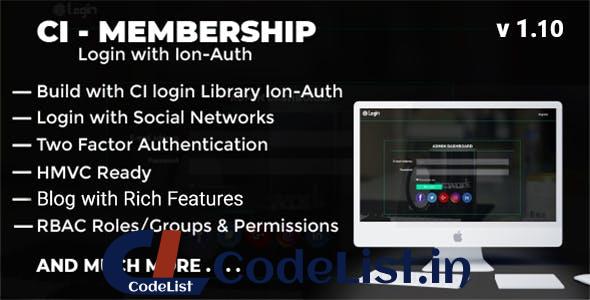 Codeigniter Login with Ion Auth, HMVC, Social Login and User management System v1.10