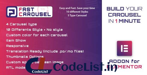 Fast Carousel for Elementor v1.0 – WordPress Plugin