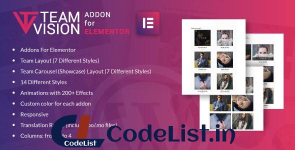 Teamvision for Elementor v1.0 – WordPress Plugin