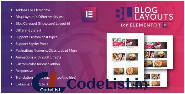 Blog Layouts for Elementor v1.0 – WordPress Plugin