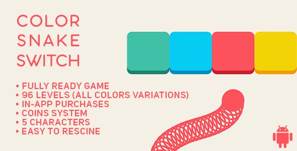 Color Snake Switch – Fun Arcade Game Android Template + easy to reskine + AdMob