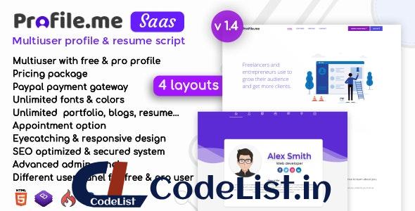 Profile.me v1.4 – Saas Multiuser Profile & Resume Script – nulled