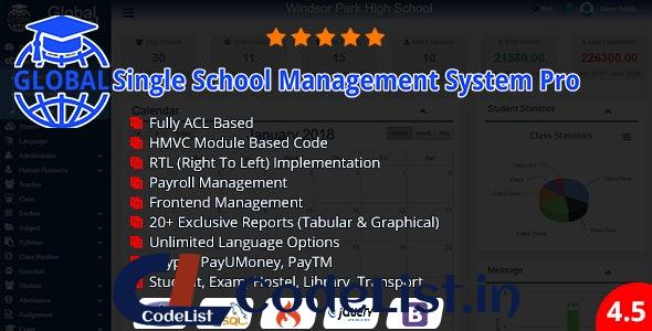 Global v4.5 – Single School Management System Pro