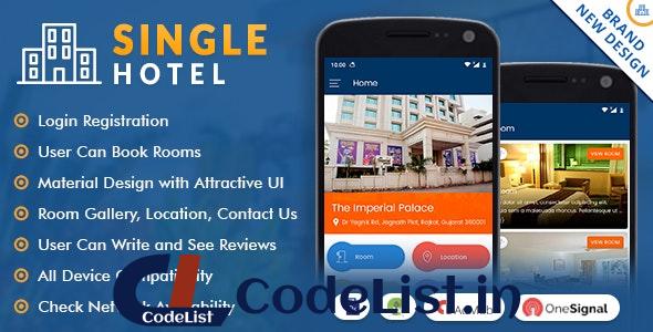 Single Hotel App with Material Design