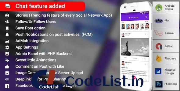 WeShare v2.0 – Social Media Android App with Admin | PHP Backend