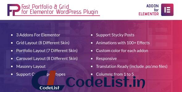 Fast Portfolio & Grid for Elementor v1.0 – WordPress Plugin