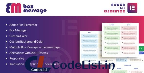 Box Message for Elementor WordPress Plugin v1.0