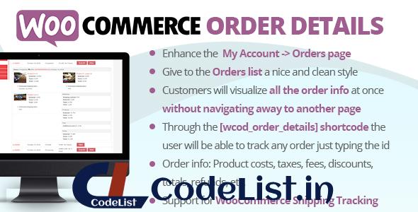 WooCommerce Order Details v3.0