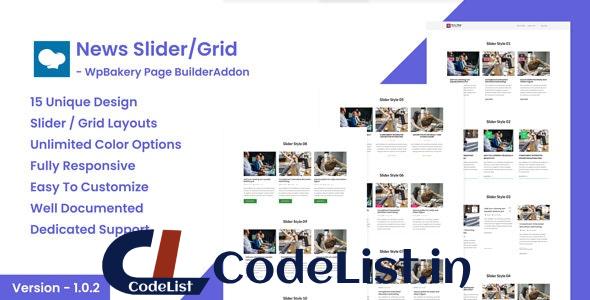 News Post Sliders News Post Grid Builder Addon v1.0.2 – WpBakery Page Builder WordPress