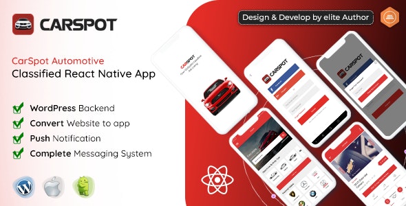 CarSpot v1.9.4 – Dealership Classified React Native App