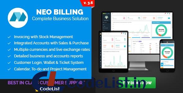 Neo Billing v3.6 – Accounting, Invoicing And CRM Software