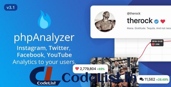 phpAnalyzer v3.1.2 – Social Media Analytics Statistics Tool ( Instagram, Twitter, YouTube, Facebook ) – nulled