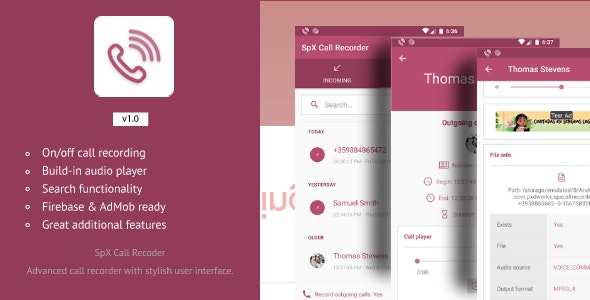SpX Call Recorder – Advanced call recorder with helpful features and stylish user interface