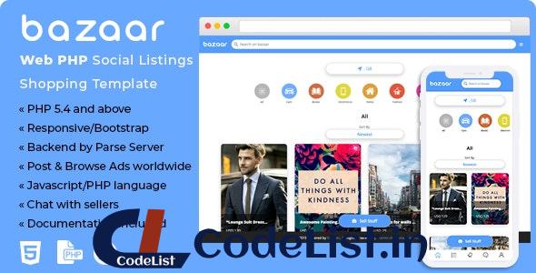 Bazaar v1.0 – Web PHP Social Listings/Classifieds Shopping Template