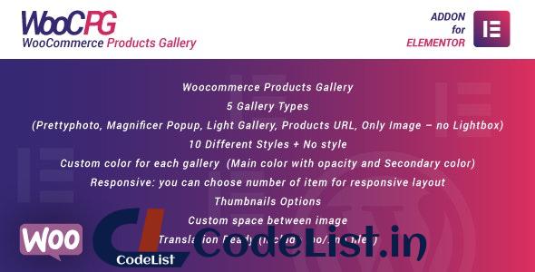 WooCommerce Products Gallery for Elementor v1.0 – WordPress Plugin