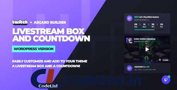 Twitch LiveStream Box and Countdown v1.1.1 – WordPress Plugin