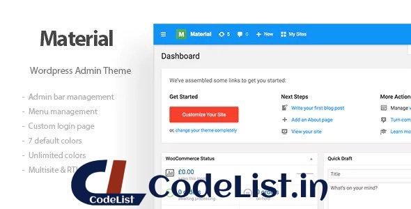 Materil v1.2.0 – WordPress Material Design Admin Theme