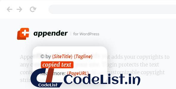 Appender v1.1.0 – Copycat Content Protection for WordPress