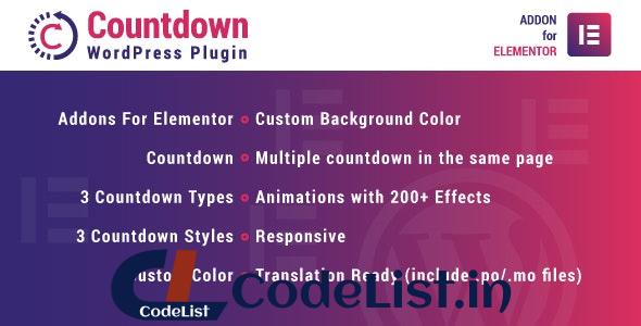 Countdown for Elementor v1.0.0 – WordPress Plugin