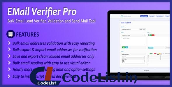 Email Verifier Pro v1.0.0 – Bulk Email Addresses Validation, Mail Sender & Email Lead Management Tool