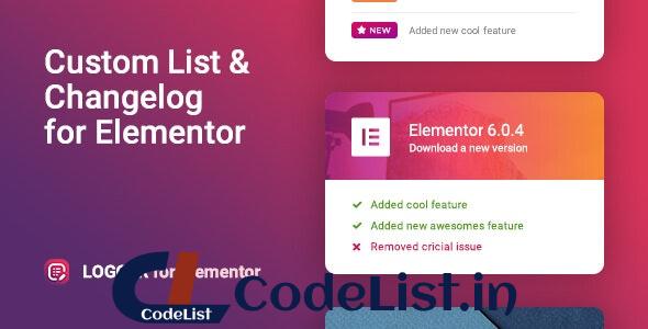 Logger v1.0.7 – Changelog & Custom List for Elementor