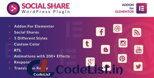 Social Share for Elementor v1.0 – WordPress Plugin