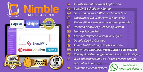 Nimble Messaging v1.5.1 – Professional SMS Marketing Application For Business – nulled