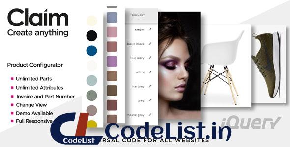 Claim v1.5 – JQuery Multi-purpose Visual Product Configurator