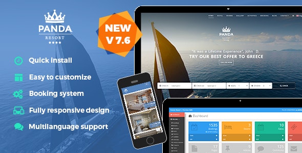 Panda Resort v7.6.1 – CMS for Single Hotel – Booking System