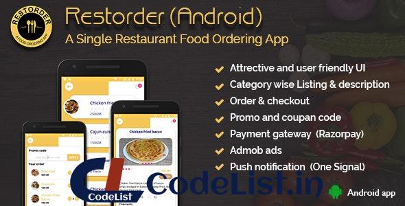 Restorder (Android) – A single restaurant food ordering app