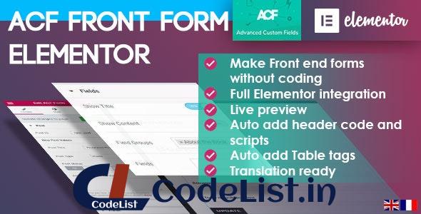 ACF Front Form for Elementor Page Builder v2.0.0